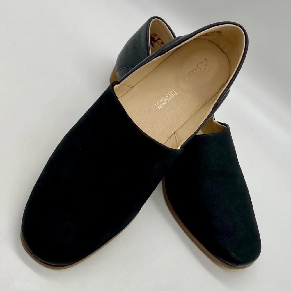 Clarks Women’s Pure Tone Comfort Cushion Plus Black Leather Flats Shoes Size 8M